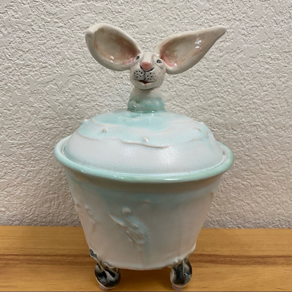 Rare One-Of-A-Kind Ceramic Easter Bunny Rabbit Ceramic Decor